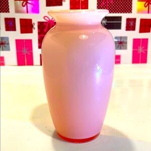 Vintage 1980 Larry Laslo Opalene Pink Art Elegant Pink Glass Vase